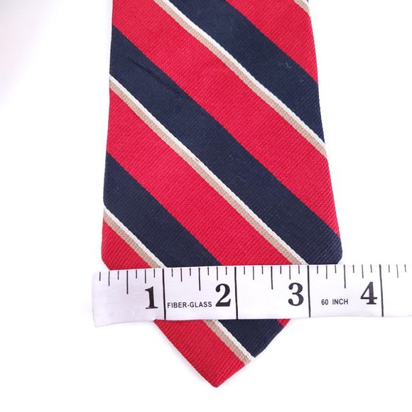 Carlos Piati Men 100% Silk Tie Striped Red Black Size 58x4 - NWOT - made in USA - Picture 6 of 7